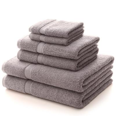 China Comfortable Terry Egyptain Supima Cotton 500 gsm 6 Pcs Bath Hand Face Towel Set for sale