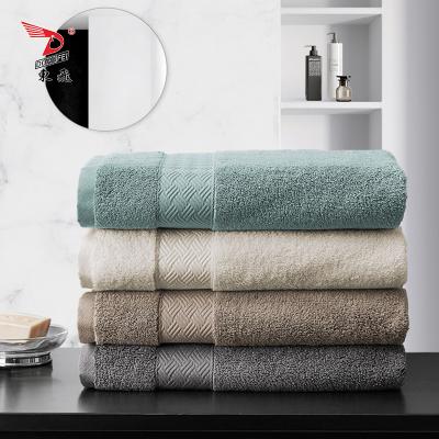 China Good Water Absorption 70/140cm 100% Cotton Solid Color Luxury Hotel Custom Made High Quality Bath Towels for sale