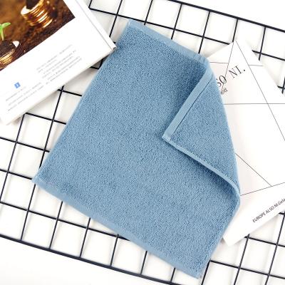 China Wholesale Cheap 100% Cotton 400gsm Square 30*30cm Soft SOLID COLOR Blue Gray Face Towel for sale