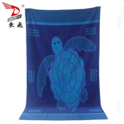 China Large Size Custom Blue Strong Cotton Turkish 100% Oversized Beach Towel for sale