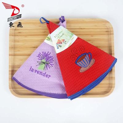 China DONGFEI Cotton Gauze Embroidery Round Child Safe Custom Kitchen Towels for sale