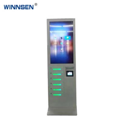 China Mobile phone charging and advertising smart coin operated mobile phone charger machine kiosk mobile phone charging station for sale