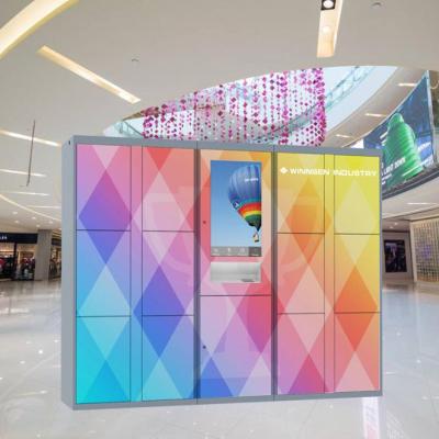 China Automatic Intelligent Airport Parcel Delivery Locker For Indoor Use With Advertisement Function For Gym for sale