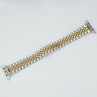 China Dropshipping 316L Stainless Steel Golden Jubilee Watch Band Steel iWatch Half Strap For 42 44mm Apple Watch Series 6/5/4/3/2/1/SE for sale