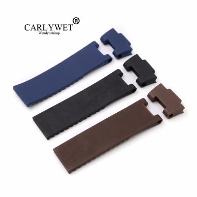 China Blue 25*12mm Rubber Black Brown Silicone Rubber Replacement Wrist Watch Band Strap Waterproof Belt For Ulysse Nardin for sale