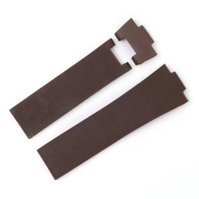 China 22*10mm Brown Replacement Wrist Watch Rubber Waterproof Band For Ulysse Nardin for sale