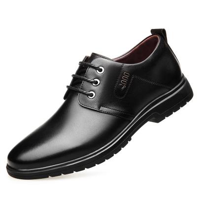 China Other Spring And Autumn Youth Britain Casual Business Dress Leather Shoes Men's Wedding Inner High Single Work Shoes for sale