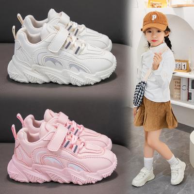 China Middle children's clothing girls' sports shoes (7-12 years old) leather trim 2022 autumn and winter new Korean style children's white shoes soft bottom student Casual Shoes for sale