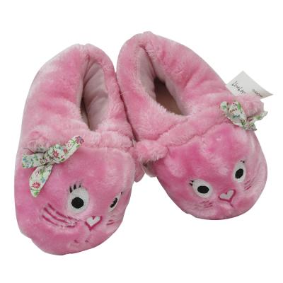 China Plush Baby Kids Shoes Cartoon Kitty Cat Plush Indoor Shoes Animal Stuffed Shoes Slippers PP Cotton for sale