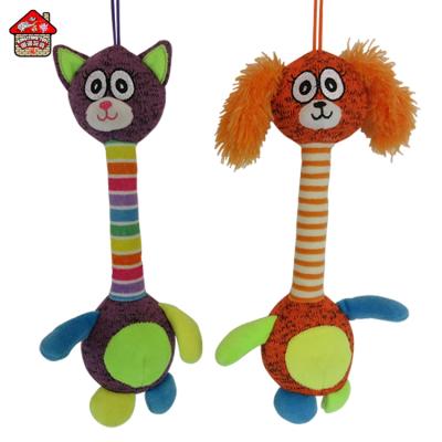 China Wholesale Viable Dog Toy High Quality Plush Rainbow Dog Chew Toy Stuffed Toy With Squeaker For Dog Toy for sale