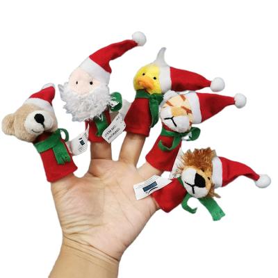 China Toys 5pcs Cartoon Christmas Gift Finger Puppet Finger Puppet Plush Toy for sale