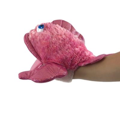 China Cheap Toys Factory Supply Cartoon Hand Puppet Fish Stuffed Plush Hand Puppet For Baby Story-telling for sale