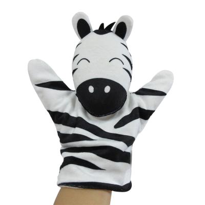 China Gift Zebra Plush Hand Puppet Shape Animal Puppet Educational Baby Toy Puppet Toys/Puppet for sale