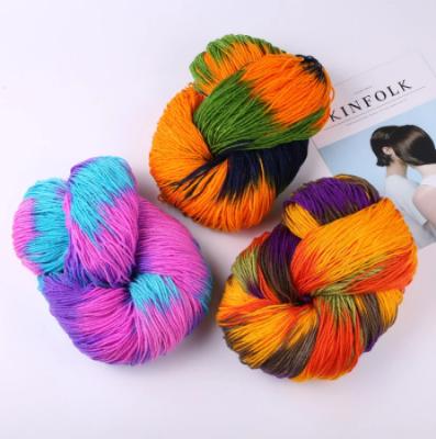 China 50g High Quality And Soft 110M Fancy Segment Dyed Crochet Yarn 4 Strand Chunky Acrylic Yarn Cardigan Scarf Sweater Knitting Supply Middle Yarn for sale