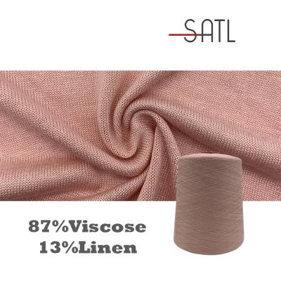 China Anti-Bacteria Thread Factory Wholesale 2/30s 87% Viscose 13% Linen Yarn For 14 Gauge Knitting Machine for sale