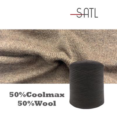 China Anti-bacteria Gold Supplier 2/36nm 50% Coolmax 50% Merino Wool Machine Knitting Yarn (70S TEC) for sale