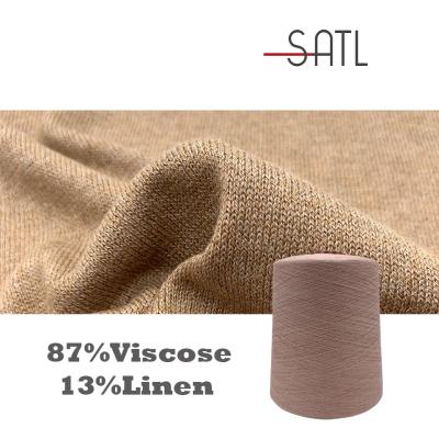 China Best Selling 2/32s 87% Anti-bacteria Viscose 13% Spun Linen Yarn For Spring And Summer Fabric for sale