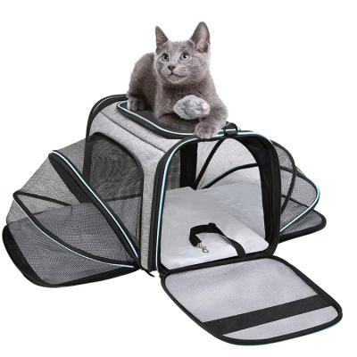 China Stored Pet Cage Airline Approved Custom Color Logo Foldable Portable Soft Pet Carrier Dog Cat Travel Bag for sale