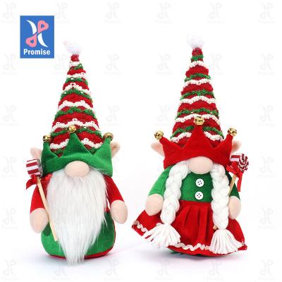 China Santa Claus Legs Plush Snowman Deer Indoor Christmas Doll Standing Doll Wooden Beads Chirstmas Decor Promise Xmas Desktop Decoration for sale