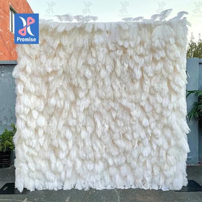 China Wholesale Custom Wedding White Pink Flower Wall Rose Backdrop Silk Artificial Decorative Pampas Decoration Supplies Natural Touch Promise for sale