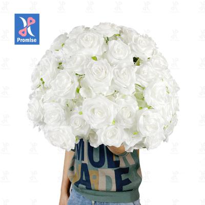 China Touch Design Artificial Flower Natural Promise Customized White Ball Centerpiece For Wedding Decoration for sale