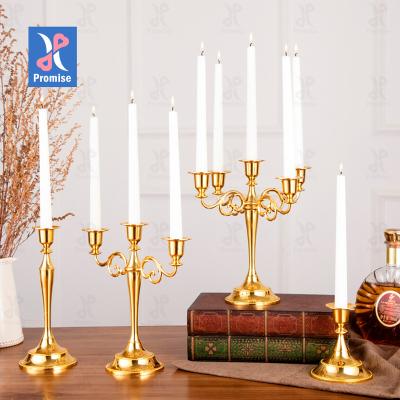 China Rustic Eco-Friendly Promise Candle Holder Vintage Wedding Stick Brass Candlesticks Stand Gold Home Decorative Nordic Luxury Metal for sale