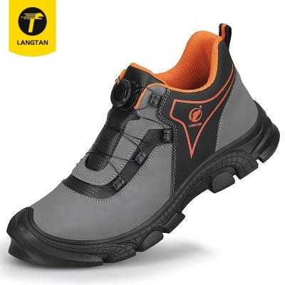 China LANGTAN gigabyte steel toe industrial non-slip steel toe safety shoes European standard steel safety shoes for sale