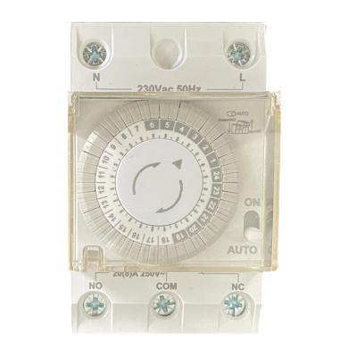 China Home Appliance Mechanical Manual Din Rail Mount Option Programmable Analog Timer Switch No Battery for sale