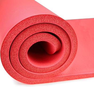 China Home Exercise Customized Non-Slip Color NBR Yoga Mat /Fitness Mat With Carrying Strap 12 Mm Thick for sale