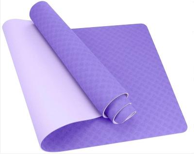 China Custom printed eco-friendly foldable pink gray yoga mat 6mm home shopping logo exercise double layer fitness new tape anti-slip yoga mat for sale