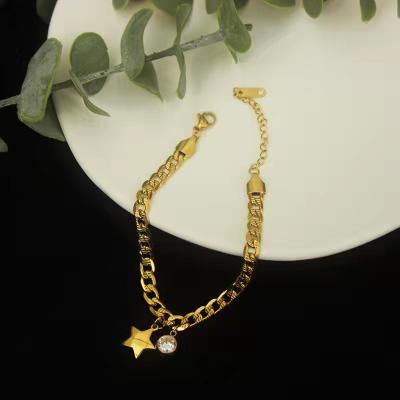 China Women's Other Thin Layer Gold High Quality Chunky Crystal Pendant Bracelet Jewelry for sale