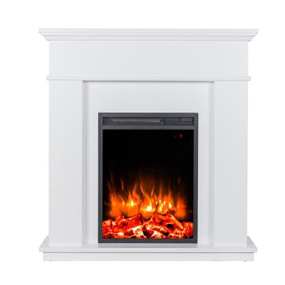 China Five Stages Flame Effect Adjustalbe Good Quality MDF Electric Fireplace Shelf Mantel Plug And Play for sale