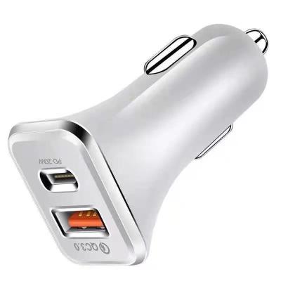 China Universal 2021 Universal 2021 Car Laptop Phone Adapter Dual Ports USB 38W Charging Type Fast Charging Type C Charger for sale