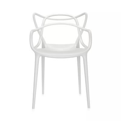 China Adjustable (other) Stackable Plastic Chairs Modern Colored Pink Dining room Chairs Cafe Furniture French Rattan Chairs Outdoor for sale