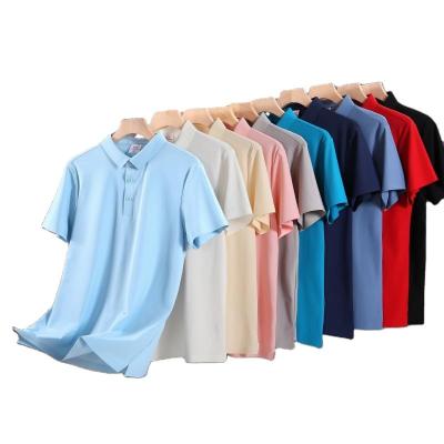 China Anti-Wrinkle Custom Design High Quality 180g 50D Nylon Spandex Dynamic Pearl Ground Lapel Solid Color Seamless Mens Golf Polo Shirt for sale