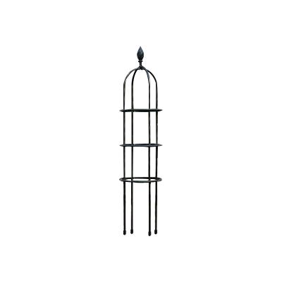 China Easily Assembled Outdoor Metal Plastic Coated Climbing Vine Rose Bracket Tower Around Garden Obelisk Trellis for sale