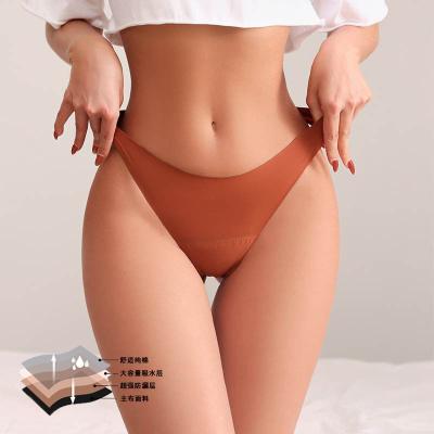 China Wholesale New Antibacterial Leak Proof Slim Seamless Sexy Lady Panties Menstrual Women's Thong Breathable Panties for sale