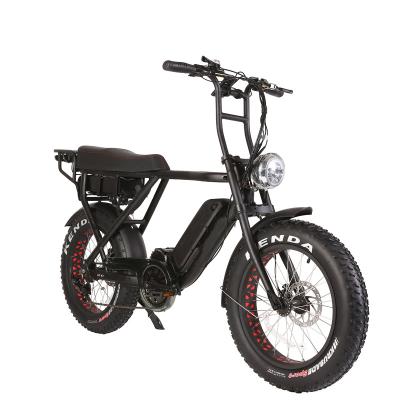 China Super electric bike BAOGL/20 inch 48v 1000w mid motor suspension super standard fat fork electric bicycle for sale