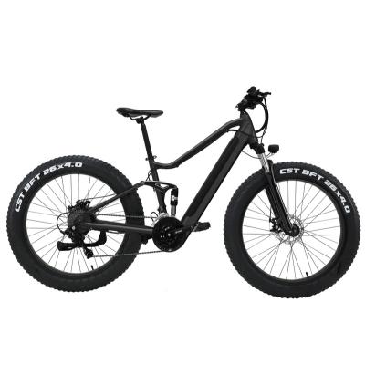 China Luxury High Quality Professional Electric Mountain Tire 500W 750W Fat Full Suspension Electric Bicycle Mountain Bike for sale