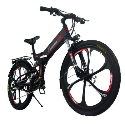 China Wholesale 5 speed power assist system 26 inch mountain bike 27 speed 48V 10AH lithium battery electric folding ebike with hub motor for sale