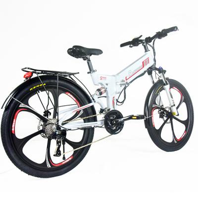 China Cheap Price Aluminum Alloy 48v 26 Inch Folding Full Suspension Electric Bicycle Mtb Ebike E Bike Mountain Electric Bike For Sale for sale