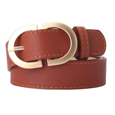 China PU women belt ladies belt simple casual buckle maker luxury metal jeans belt for women for sale