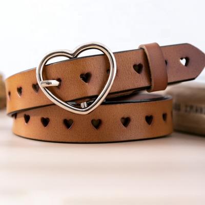 China JANYO Casual Fashionable Loving Heart Hollow Out PU Leather Belts Women New Arrival for sale