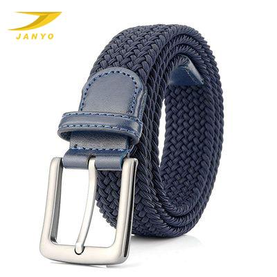 China 2021 Single Pin Buckle Elastic Waistband Polyester Woven Unisex Multicolor Casual Belt New for sale