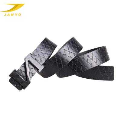 China Fashion New Style Carbon Fiber Buckle Soft Genuine Leather Belts For Men for sale