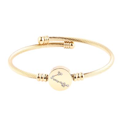 China CLASSIC Bracelets And Bangles Adjustable Gold Plated Cable Wire Bangle For Women Jewelry for sale