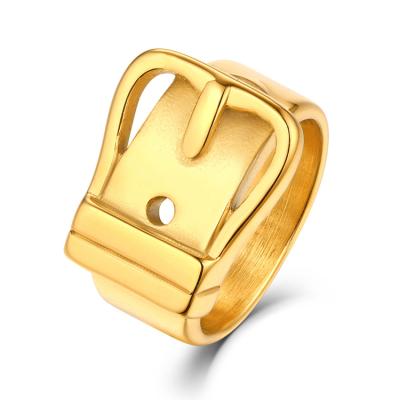 China Stainless Steel 18k Gold Belt Buckle Rings For Men Best Selling 18k Stainless Steel Gold Belt Buckle Rings For Women Men for sale