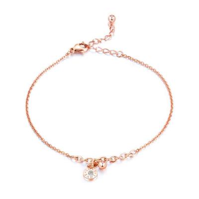 China Rose Gold Women Anklet Bracelet For Female Fast Delivery Rose Gold Stainless Steel Women Anklet Bracelet For Female for sale