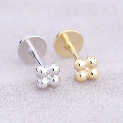 China Cartilage Piercing Sterling Silver Earrings Punk Body Jewelry Labret Helix Lip Dish for sale