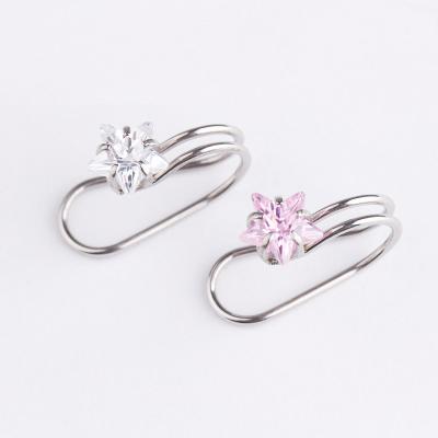 China FASHIONABLE MOQ Stainless Steel CZ Crystal Tiny Star Available Non Piercing Earrings for sale